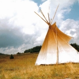 Ein schönes Tipi im Feld